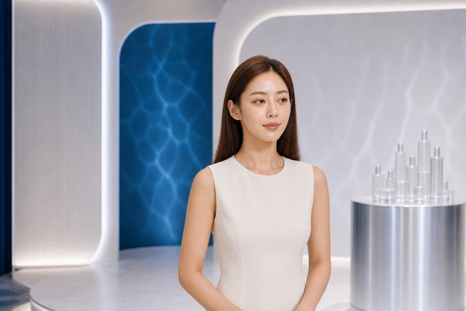 搜尋結果中女主角在活動背板前的獨照，符合參考人物