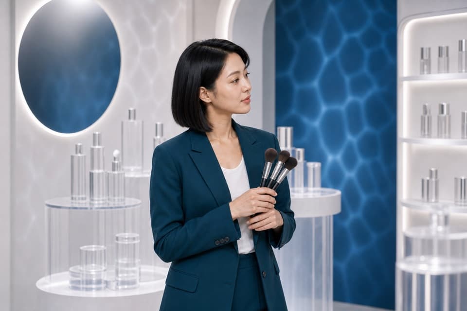搜尋結果中彩妝師手持刷具的人物照,不含參考人物