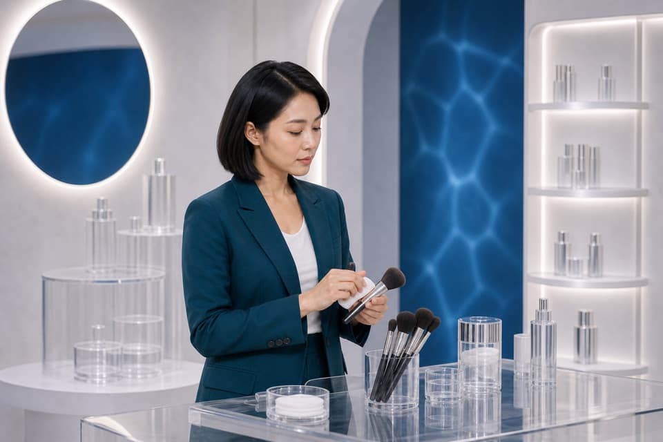 搜尋結果中彩妝師獨自準備刷具,不含參考人物